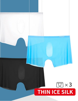 3-Pack Men's Ice Silk Underpants – Lightweight & Cool