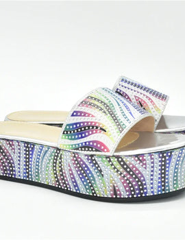 Summer Women's Mid Heels Slippers Nigerian Women Sandal High Quality Hot Selling Italian Style Slingbacks African Women Slippers