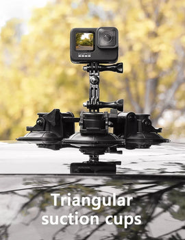 9CM Removable Tri Angle Suction Cup Mount for Go Pro Hero 11 10 9 8 for Insta360 X3 One X2 DJI Action Gopro Accessories