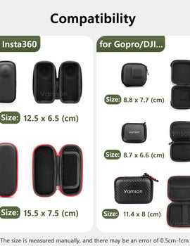 Mini PU Protective Storage Case for Gopro Hero 11 10 9 8 7 for DJI OSMO Action for Insta 360 X3 One X2 Camera Accessories