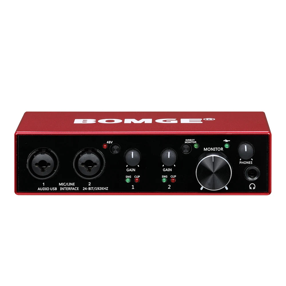 BMG22R Audio Interface with 24 Bit 192kHz Recording and 48V Phantom Power