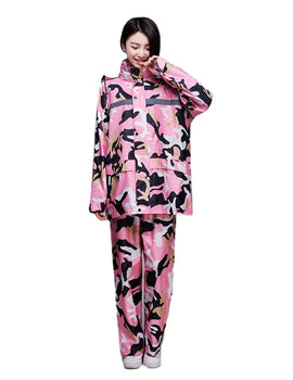 Pink Camouflage Raincoat Rain Pants Suit Men and Women Anti-Rainstorm Full Body Riding Electric Car Adult Split Raincoat Suit
