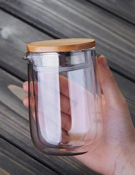 220ml Heat Resistant Double Layer Glass Teapot Kungfu Tea Maker Pot ChaHai Tea Ceremony Fair Cup Tea Dispenser Teaware