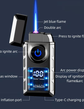 Gas Electronic Dual-Use Lighter, Intelligent Digital Display Machine Core, High-Grade Metal Lighter, Cigarette Accessories, New