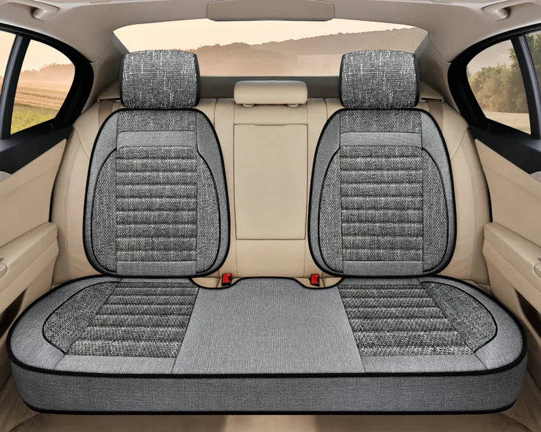 3D Linen Car Seat Covers Universal Leather Car Seat Cushion Full Surrounded Car Seat Pads Breathable Auto Chair Pads Protector