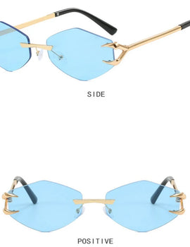 Sunglasses Personalized Frameless Glasses Polygonal Sun Glasses Casual Hip-Hop Trendy Outdoors Eyeglasses Men UV400