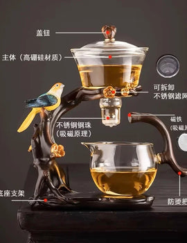 Glass automatic tea brewing new tea set home light luxury high-end tea teapot