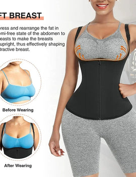 Sweat Waist Trainer Vest Slimming Corset for Weight Loss Body Shaper Sauna Suit Compression Shirt Belly Girdle Tops Shapewear
