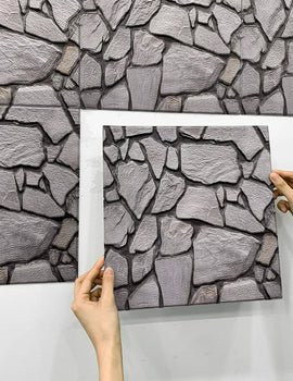 1/10pcs 3D Faux Stone Peel and Stick Wall Panel Self Adhesive Kitchen Tile Backsplash 3D Wall Sticker Tile Sticker 30cm x 30 cm