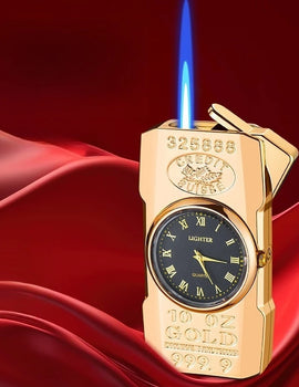 Personalized Quartz Dial Direct Flame Inflatable Lighter, Embossed Pattern To Give Boyfriend Exquisite Gifts, Cigarette Lighter