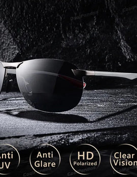 Photochromic Rimless Polarized Sunglasses for Men Driving Use