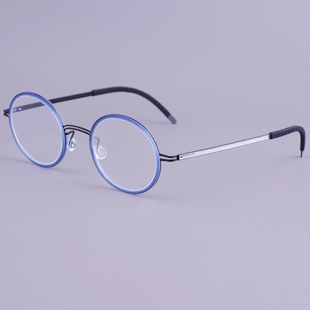 Vintage Round Titanium Acetate Eyeglasses Frame