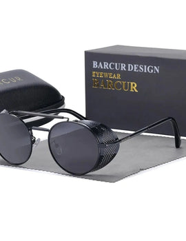 Polarized Steampunk Round Sunglasses Men Retro Sun Glasses For Women Vintage Style