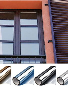 One Way Mirror Window Film Privacy Sun Blocking Glass Sticker Heat Control Reflective Film Self Adhesive Window Tint Multi-size