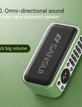 Portable Stereo Bass Bluetooth Speaker SANSUI F35 Vintage Bluetooth Speaker Mini Plug in Walkman Music Player Supports FM/TF/AUX
