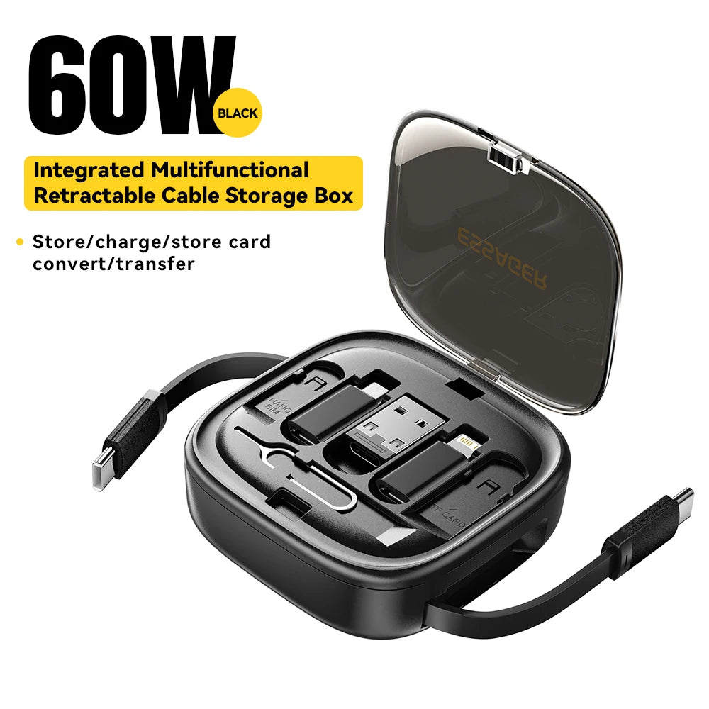 PD 60W Multifunctional USB Type-C Cable Set with Storage Box