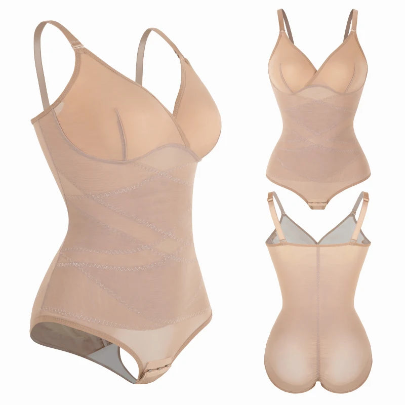 Women Tummy Control Bodysuit Shapewear with Built-in Bra & Butt Lifter