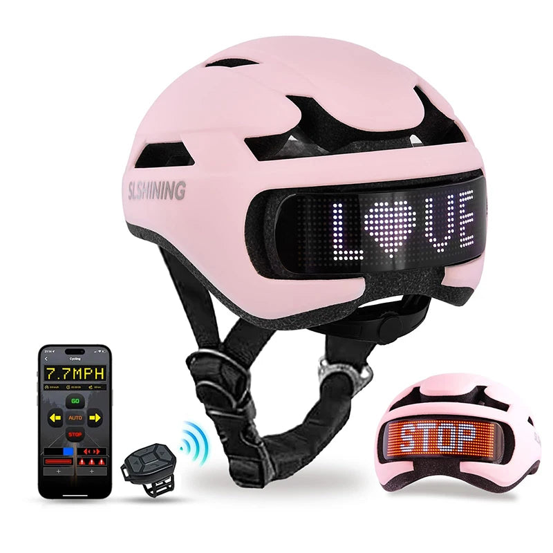 LED Display Cycling Helmet Adjustable Road And Mountain Bike Helmet
