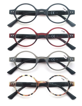 Classic Antique Reading Glasses Men Women Readers Eyeglasses Stylish Round Frame Spring Hinge Presbyopic Magnification Amplifier