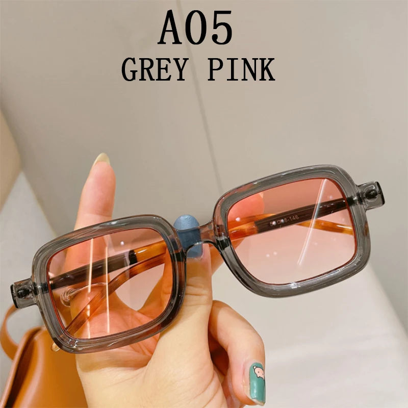 Retro Square Sunglasses With UV400 Protection