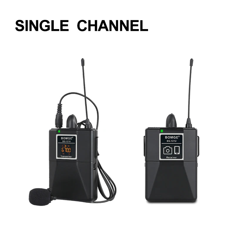Wireless Lavalier Microphone System with Dual Transmitters for Smartphones Cameras and Live Streaming