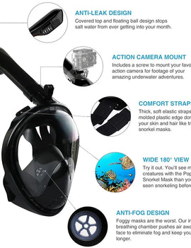 Underwater Snorkeling Full Face Swimming Mask Set Scuba Diving Respirator Masks Anti Fog Safe Breathing for Adult