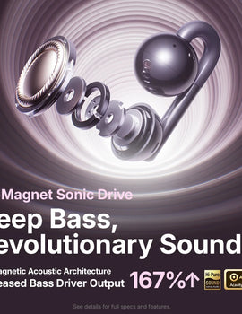 F60 Open Ear 360° Panoramic Sound Headphones Deep Bass Earphones Hi-Pure Original High Lossless Quality Sound Headset