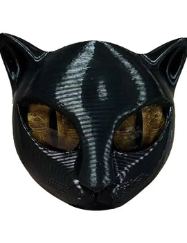 Black Cat Stone Figurine Resin Cat Head Miniature Marble Texture Cat Stone Cat Sculpture Craft Office Desk Cat Decor Kitten Art