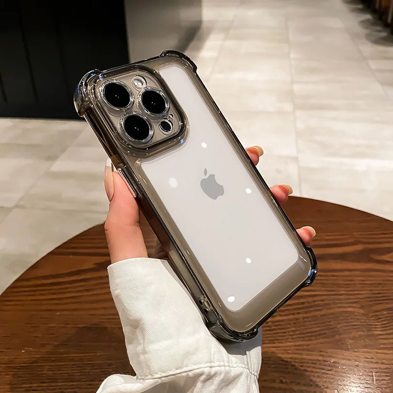 Luxury Transparent Silicone Phone Case For iPhone 17 16 15 14 Pro Max Air 16E Shockproof Soft Cover