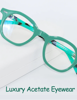 Small Size Retro Polygon Eyeglasses Green Luxury Acetate Eyewear Optical Prescription Frames