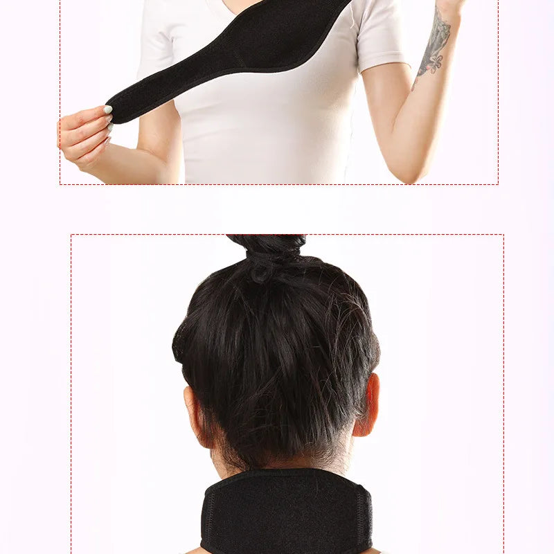 7/9/13pcs Self-heating Neck Brace Tourmaline Infrared Therapy Pain Relief Cervical Protection Neck Support Belt Neck