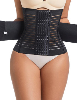7-Bone Waist Trainer Corset with Double Tummy Control & Breathable Design