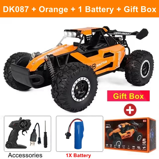 Remote Control Car RC Drift Racing 1:16 Vehicle Off Road Alloy 2.4G Radio High-Speed Trucks With LED Light Climbing Gift Toy