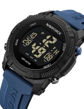 Men's Electronic Watch Fashion 5ATM Waterproof Silicone Strap Calendar Male LCD Digital Wristwatch