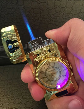 Turbo Jet Flame Lighter Compact Butane Torch for Cigars Cigarettes Windproof Direct Fire Lighter Ideal Gift for Men