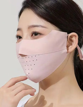 Breathable Sun Protection Face Mask For Men Women High Aesthetic Value Ice Silk Full Face Summer Sunshade Uv Protection