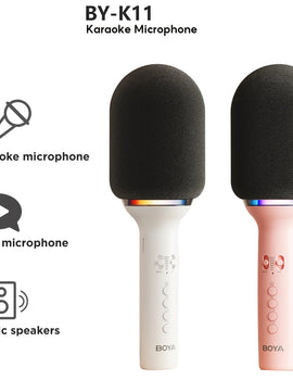 K11 Wireless Bluetooth Karaoke Microphone Portable Handheld Mic Speaker Machine Home Party Birthday Home KTV for Smartphone