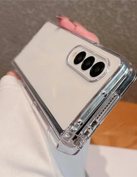 Transparent Hinge Protector Shockproof Cover For Samsung Galaxy Z Fold 5 4 5G ZFold3 Cases HD Hard Acrylic Full Protection Cover