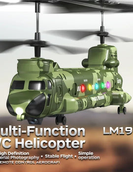 RC Helicopter LM19-D LED Lights 480P Camera Hd Aerial Photography 2.4g Remote Control Aircraft Model Toys for Boys Gift