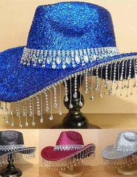 Western cowboy hat for men's Ladies Gentleman Cowgirl wide-brimmed bell Jazz retro wide-brimmed hat for men or woman