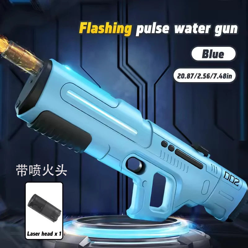 Pulse Continuous Firing Electric Water Gun Powerful Large Capacity Automatic Water Absorption Water Blaster