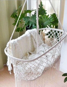 Nordic Style Indoor and Outdoor Cotton Rope Hammock Hanging Chair Swing Cradle Bed Rocking Chair
