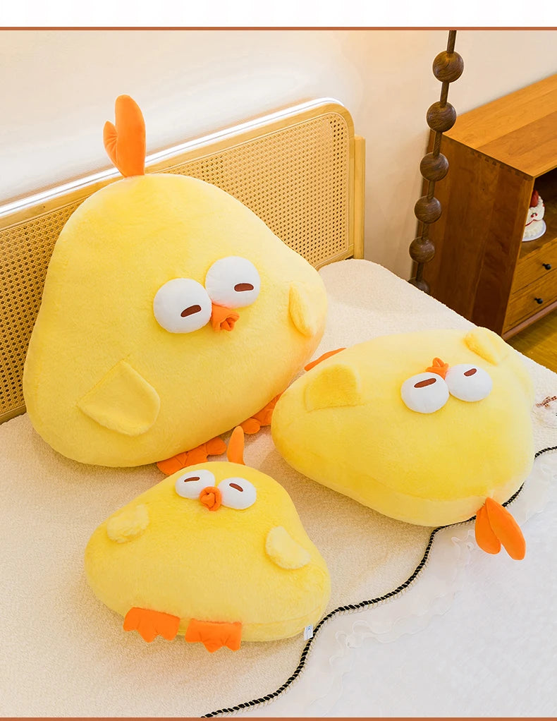 Cute Yellow Chicken Plush Toy Soft Cartoon Pillow