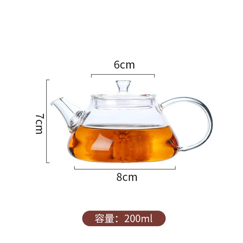 200ml Mini Heat Resistant Glass Teapot with Filter