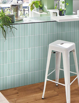 3D Decorative Wall Stickers, Self-adhesive Kitchen Green Tile Stickers, Water and Mold Resistant, Easy to DIY, 30cm x 30cm