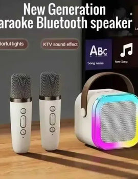 Bluetooth K12 Karaoke Machine Portable 5.3 PA Speaker System with 1-2 Wireless Microphones