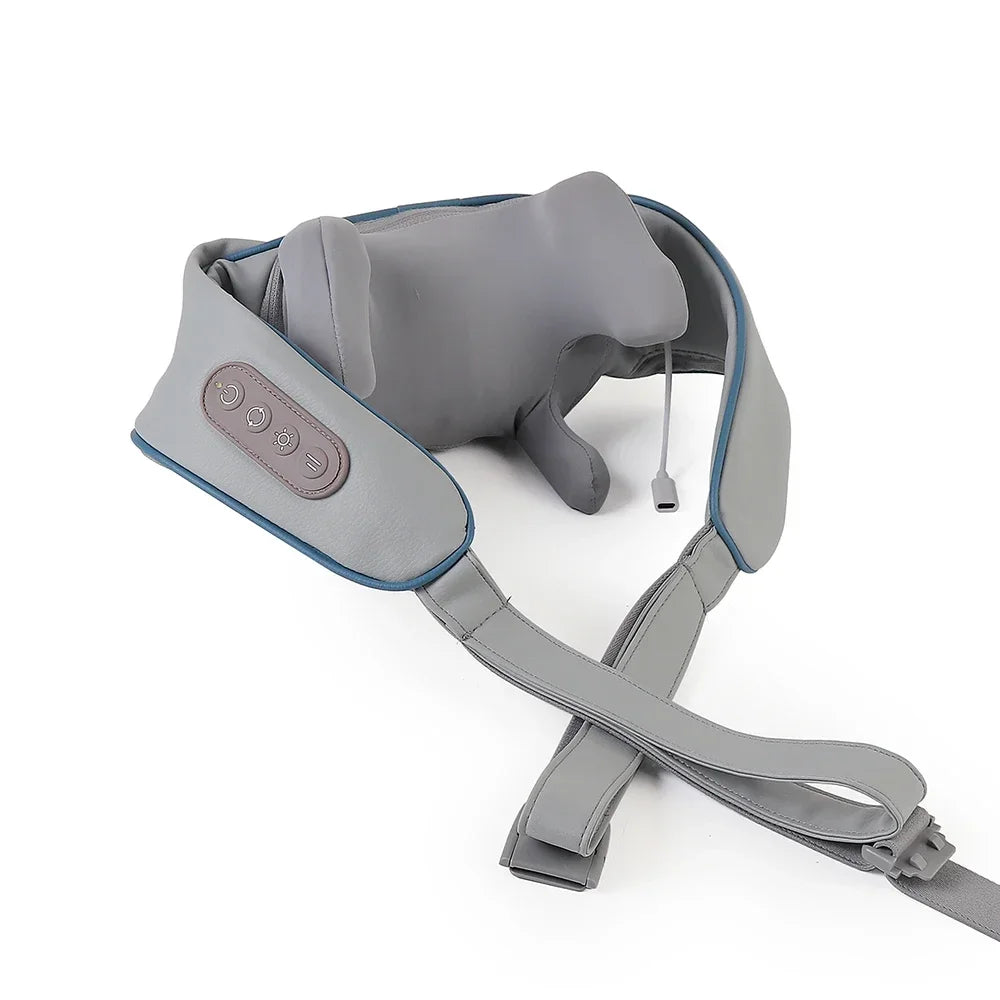 1PC Wireless Neck And Back Massager Neck And Shoulder Kneading Massage Shawl Neck Cervical Relaxing Trapezius Massager