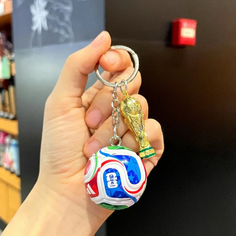 2026 Football Trophy Metal Keychain Soccer Fan Souvenir Collectible