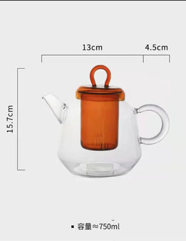 750ml Heat-Resistant High Borosilicate Glass Teapot With Tea Infuser Afternoon Tea Boiling Puer Flower Tea Pot Teaset Teaware