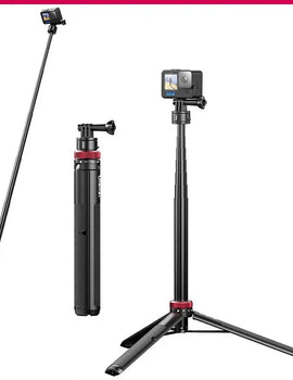 1.4M Extendable Tripod for GoPro Hero 12/11/10/9/8/7/6/5 Insta360 Quick Release Tripod Accessories
